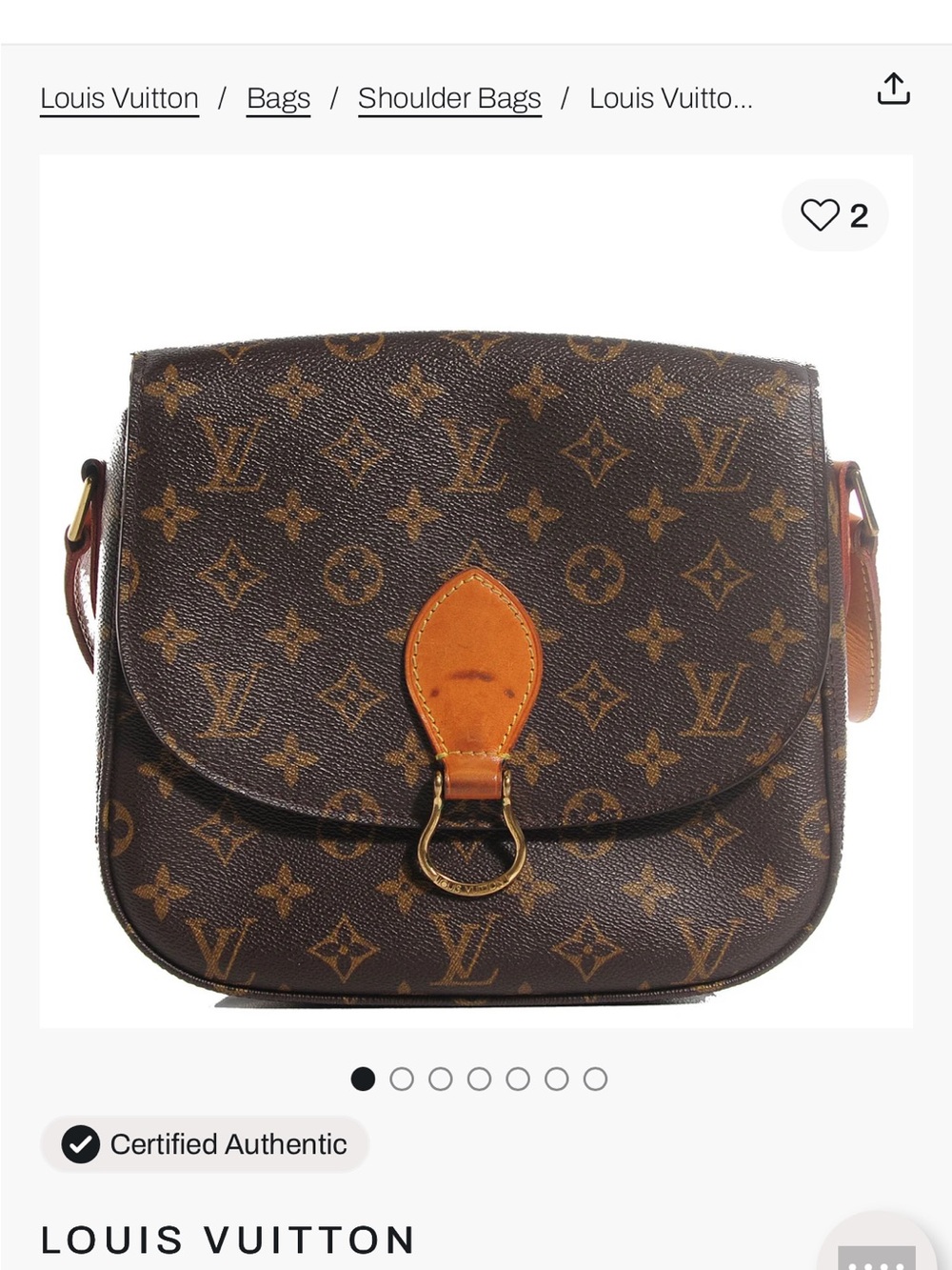 Louis Vuitton Monogram Canvas Crossbody Bag in Brown and Tan